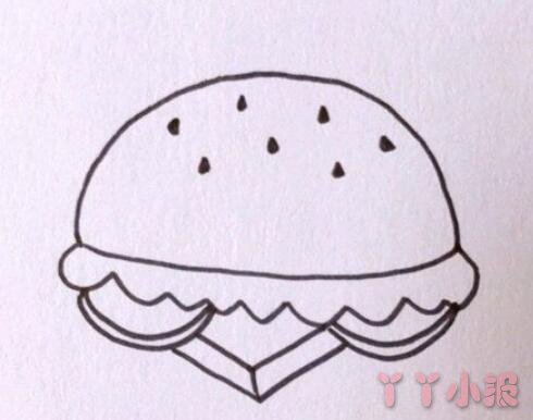 儿童简笔画汉堡包怎么画涂色简单又漂亮带步骤