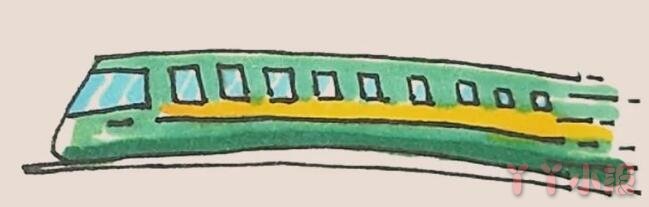 高铁火车简笔画带颜色  高铁火车怎么画简单又好看带步骤