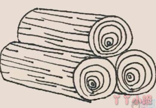木头堆简笔画带颜色  木头堆怎么画简单又好看带步骤