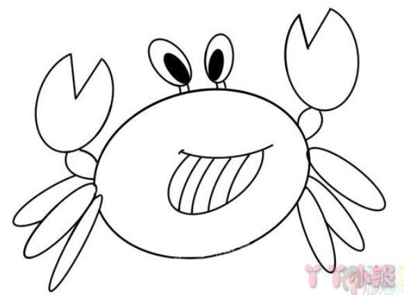 螃蟹的画法步骤涂颜色 螃蟹简笔画图片