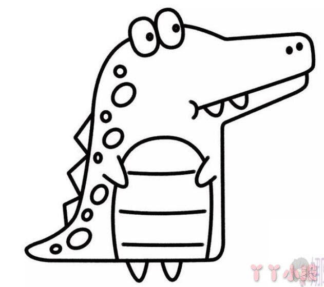 怎样画卡通鳄鱼简笔画填色简单又漂亮带步骤