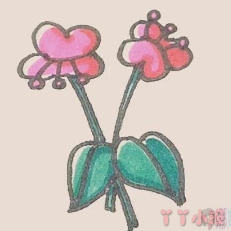 儿童简笔画蝴蝶花怎么画涂色简单又漂亮带步骤