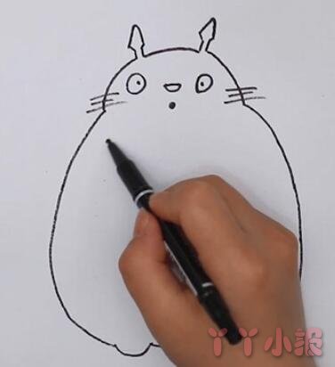 儿童简笔画龙猫怎么画涂色简单又漂亮带步骤