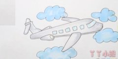 飞机的画法步骤涂颜色 飞机简笔画图片