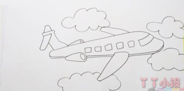 飞机的画法步骤涂颜色 飞机简笔画图片