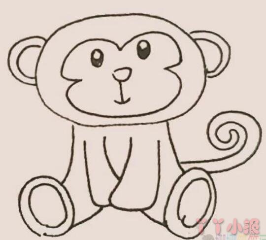 猴子怎么画简单又好画带步骤涂颜色