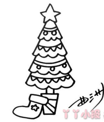 儿童简笔画圣诞树怎么画涂色简单又漂亮带步骤