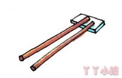 筷子的画法步骤涂颜色 筷子简笔画图片