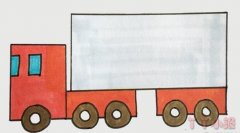 儿童简笔画大卡车怎么画涂色简单又漂亮带步骤