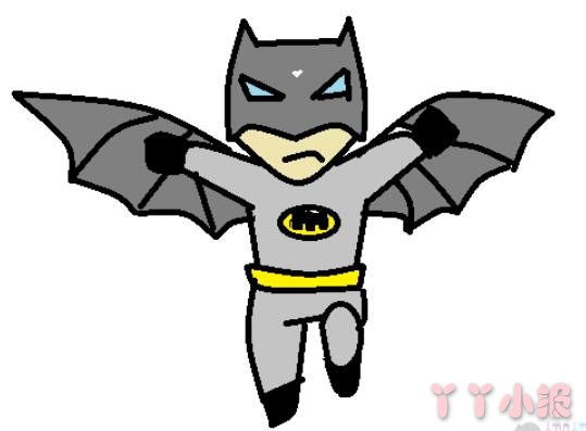 怎样画蝙蝠侠简笔画填色简单又漂亮带步骤