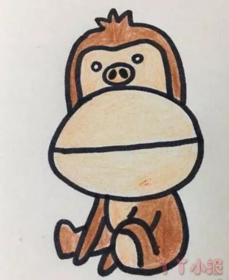 大猩猩简笔画带颜色  大猩猩怎么画简单又好看带步骤