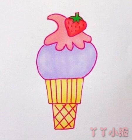 冰淇淋简笔画带颜色  冰淇淋怎么画简单又好看带步骤