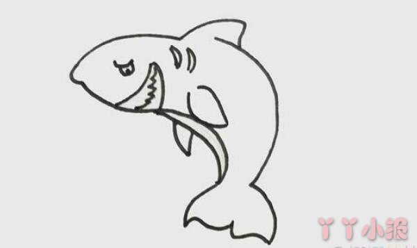 巨齿鲨的画法步骤涂颜色 巨齿鲨简笔画图片