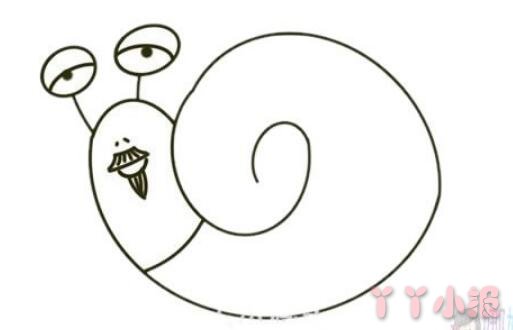 蜗牛的画法步骤涂颜色 蜗牛简笔画图片